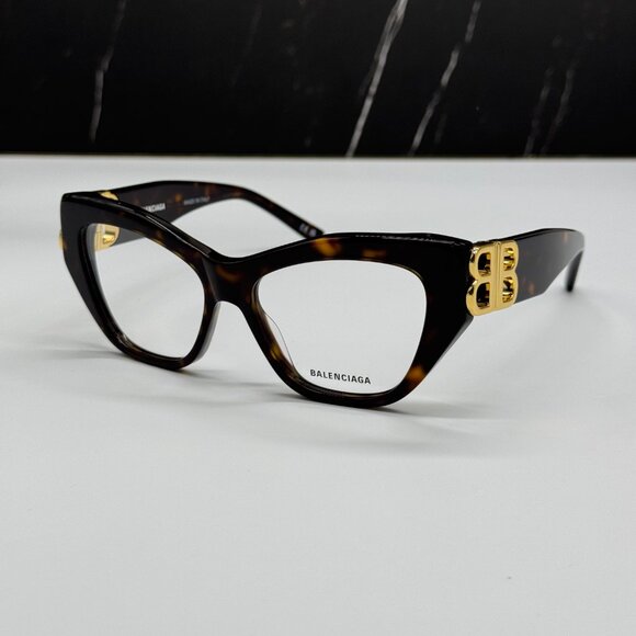 NEW BB0312O 002 BALENCIAGA HAVANA WOMEN EYEGLASSES - Picture 1 of 9